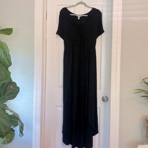 Liz Lange Maternity XXL black faux wrap maxi/midi dress